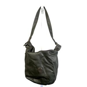 Vintage Capezio Black Leather Handbag Purse 70s 1970s Shoulder Bag Minimalist‎